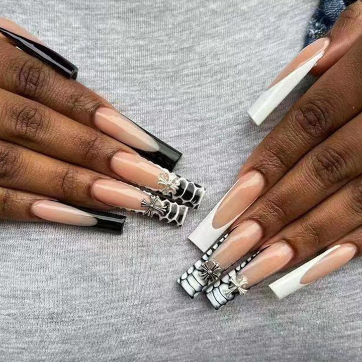 Artificial nail set with elegant 3D decorations and creative designs Stornfield