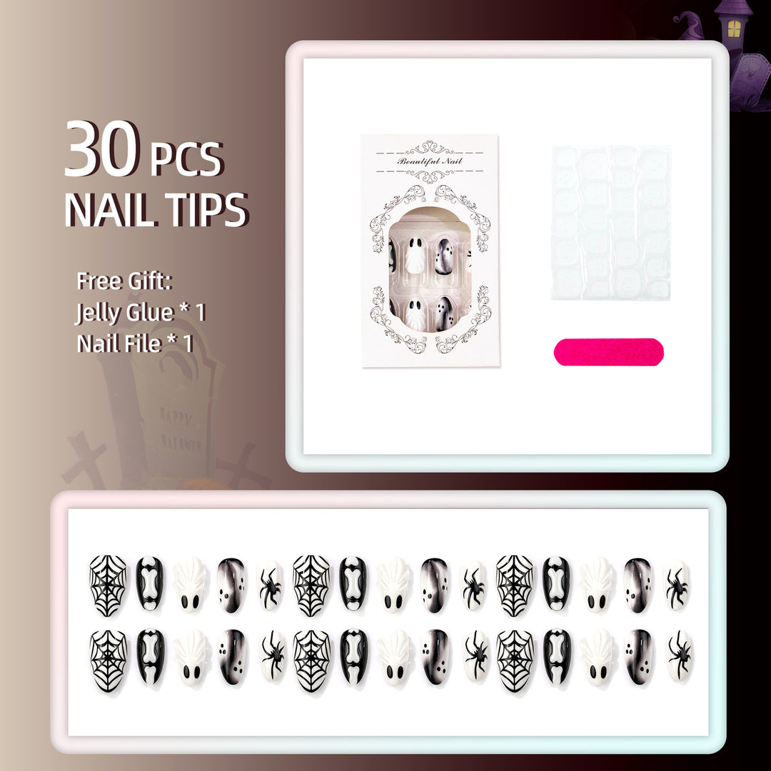 Halloween-Themed Press-On Nail Art Set 1790738549