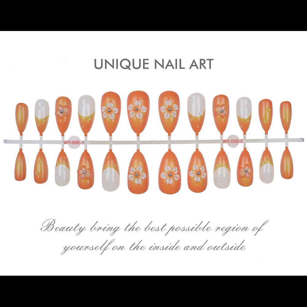 Floral-Decorated Press-On Nail Set Stornfield