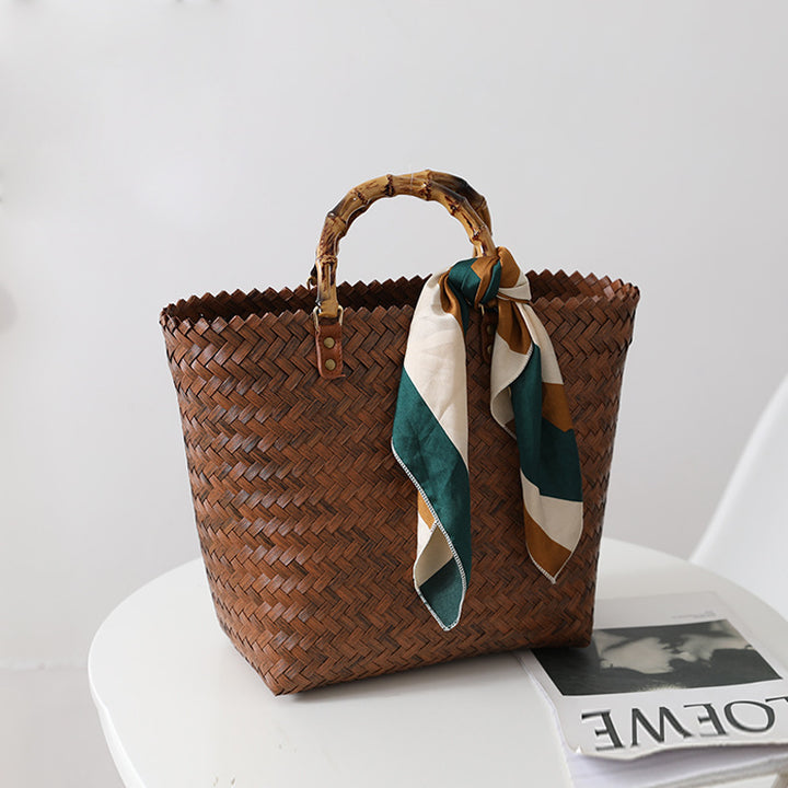 Handmade basket bag with stylish braiding pattern Stornfield