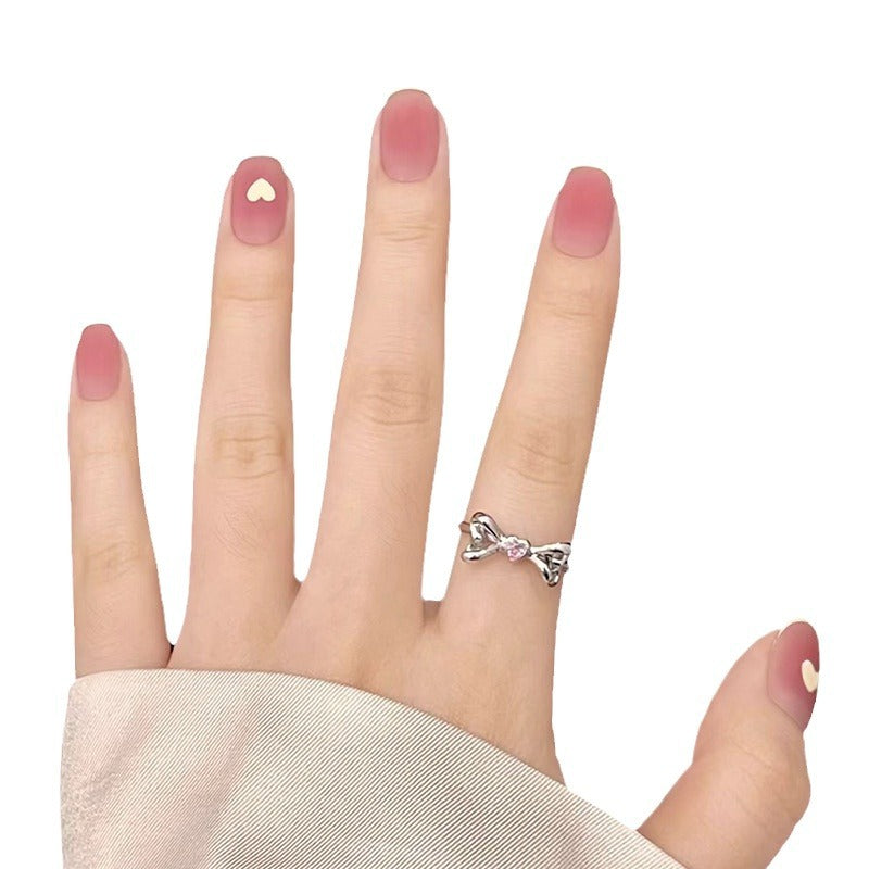 Elegant Heart Decorated Nail Art