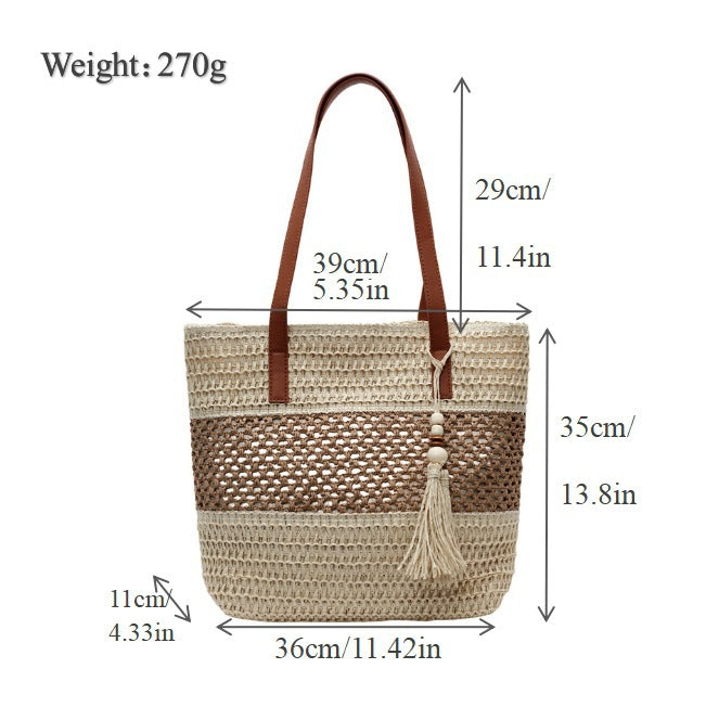 Beach bag with decorative tassel pendant Stornfield
