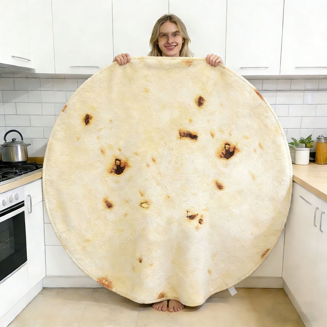 Pizza-Themed Round Fleece Blanket