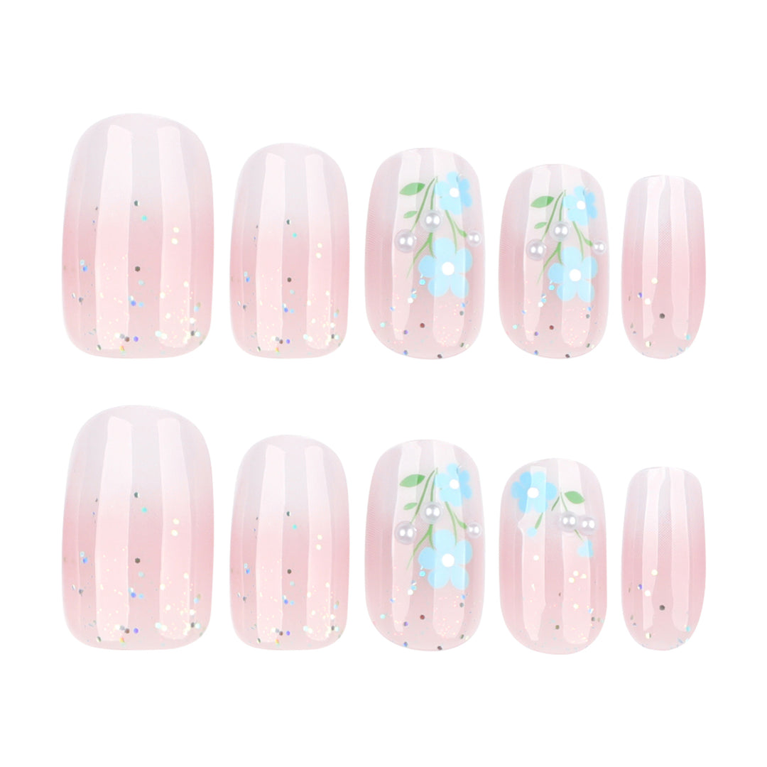 Artful nail extensions with floral design Stornfield