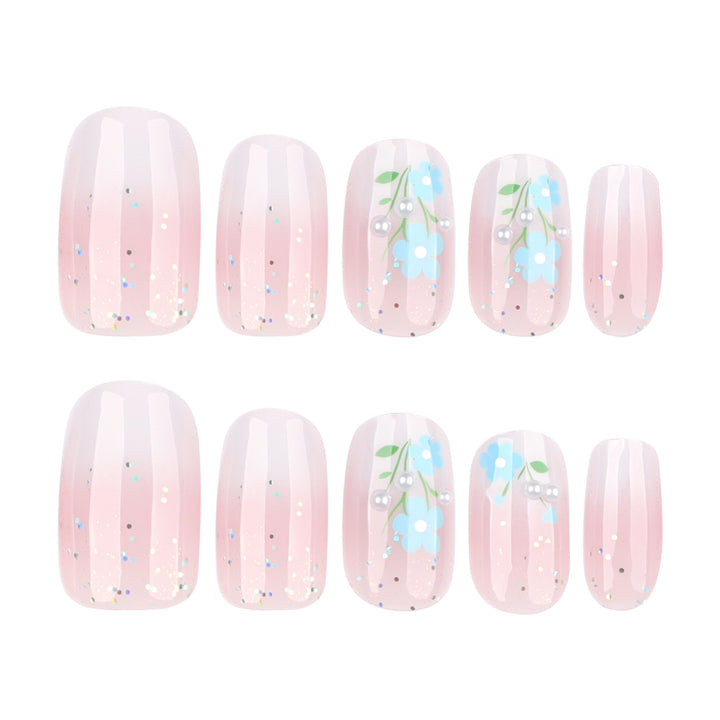 Artful nail extensions with floral design Stornfield