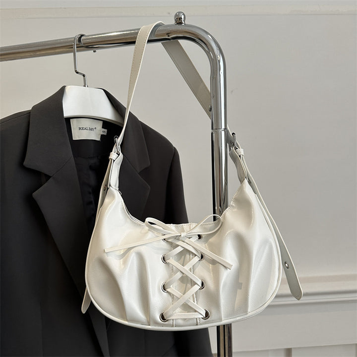 Stylish Lace-Up Shoulder Bag