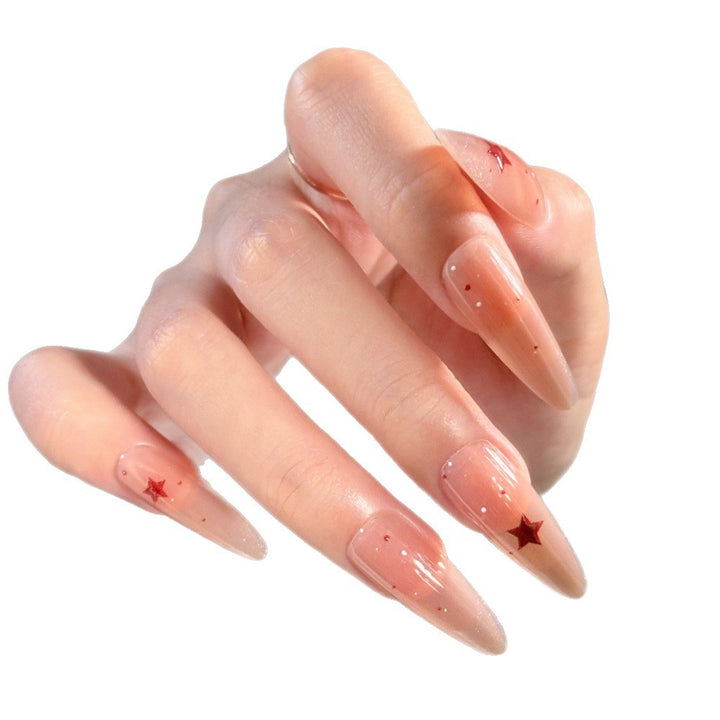 Artistic Press-On Nail Set with Star Accents Stornfield
