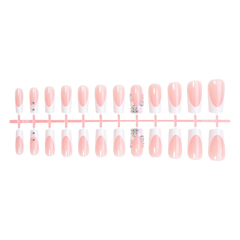 Nail set with elegant flower and glitter decorations Stornfield