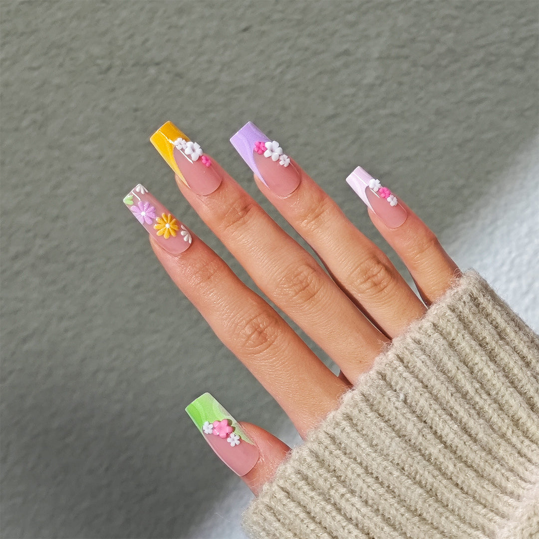 Floral Decorative Press-On Nails Stornfield