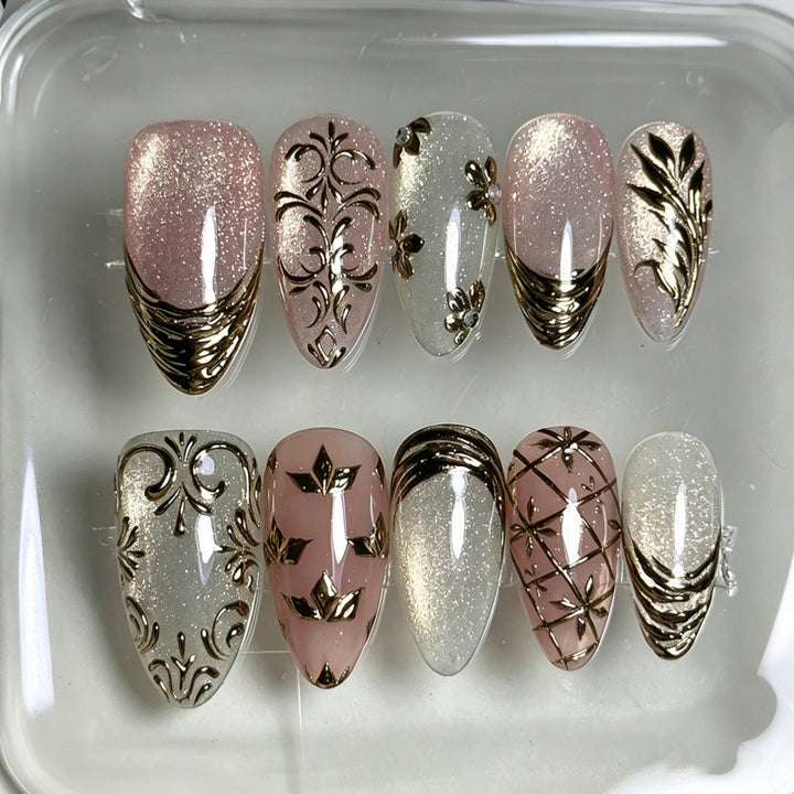 Decorative Elegant Press-On Nails Set
