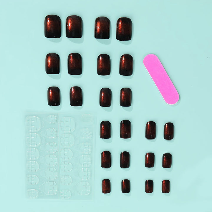 Elegant artificial nails with metallic shine and modern design Stornfield