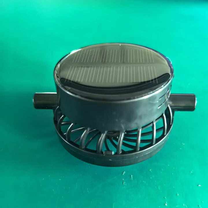 Portable solar-powered USB-C fan with digital battery indicator Stornfield