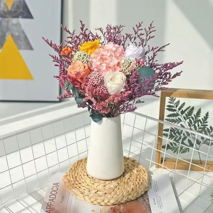 Elegant Dried Flower Bouquet with Decorative Vase