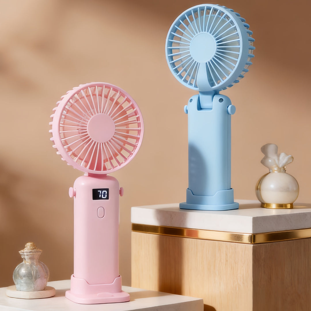 Women's Portable Fan with LED Display and USB Connection Stornfield
