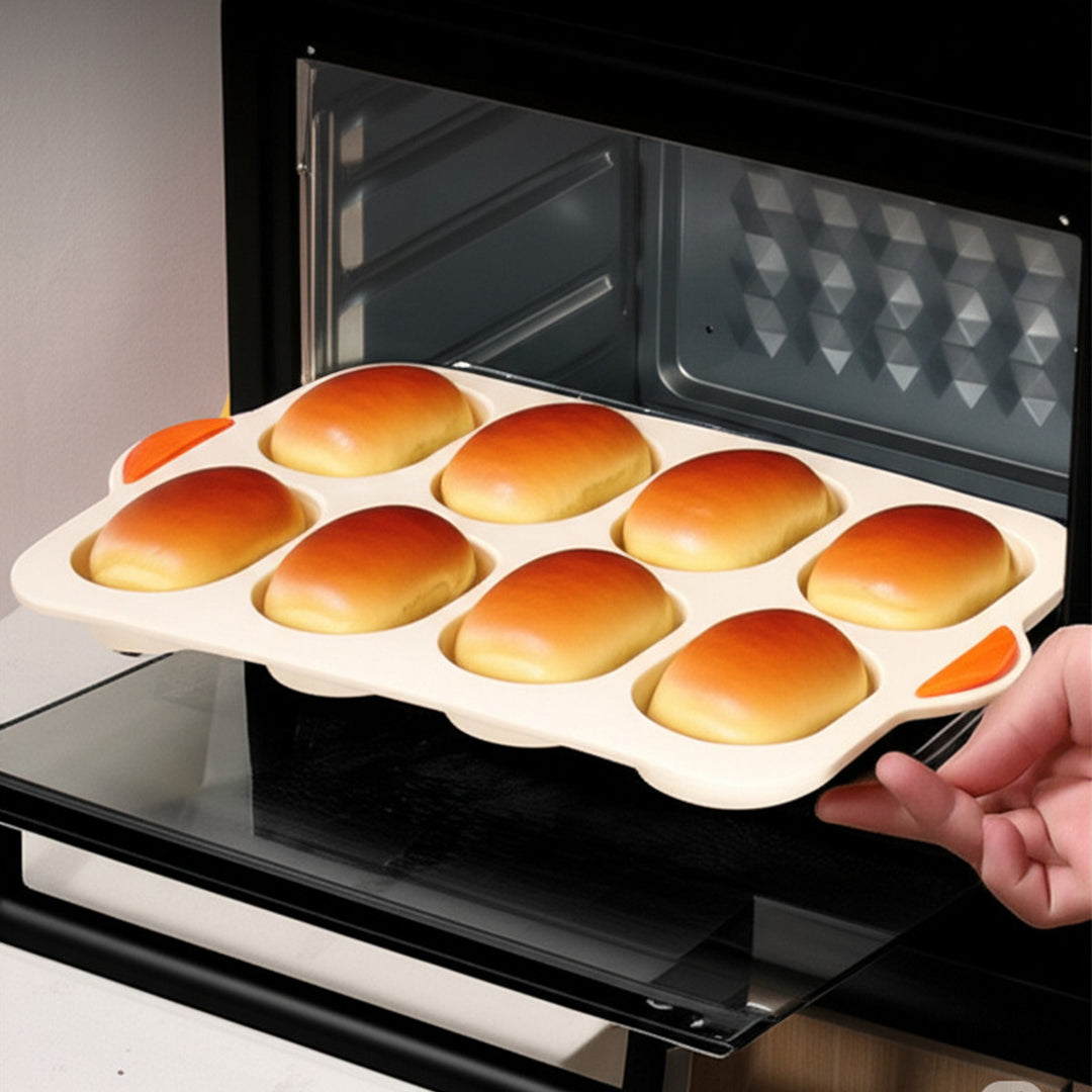 Silicone muffin baking pan with non-stick coating and practical handles Stornfield