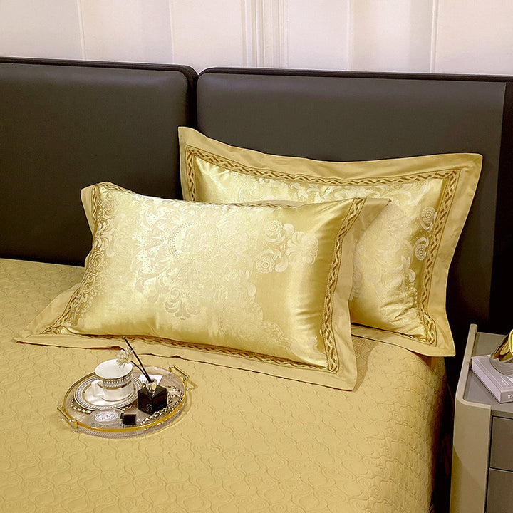 Quilted Microfiber Matelassé Bedspread with Satin Border & Matching Pillow Shams