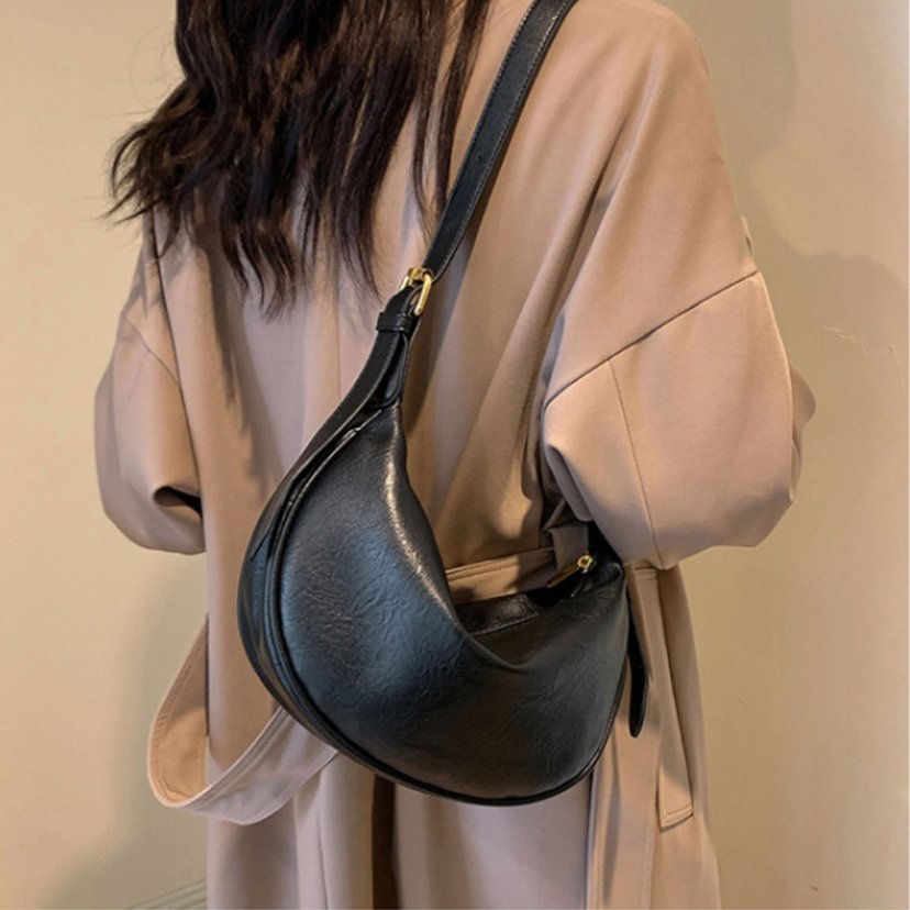 Sleek Crescent Shaped Crossbody Bag Stornfield