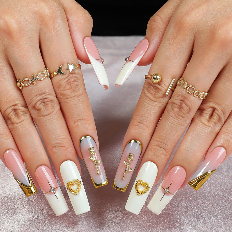 Acrylic nail set with glamorous decorations Stornfield