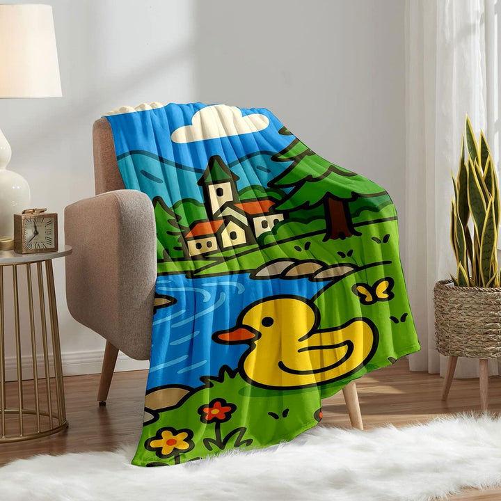 Plush Outdoor-Themed Throw Blanket