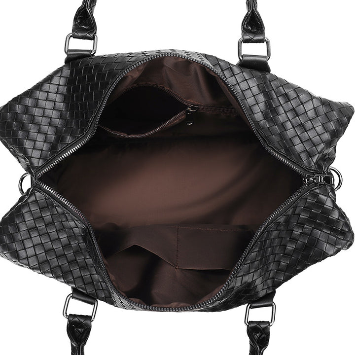 Woven Leather Travel Duffel Stornfield