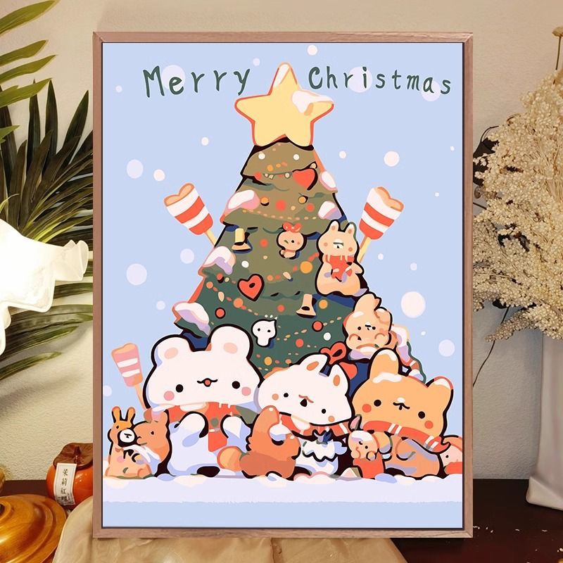 Whimsical Cat-Themed Holiday Canvas Art Print Stornfield