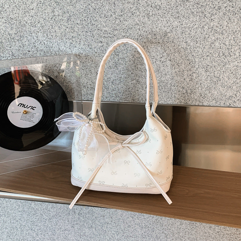 Bow-Embellished Handheld Bag