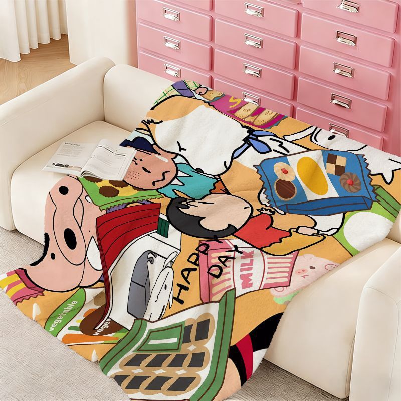 Cartoon Character Fleece Throw Blanket