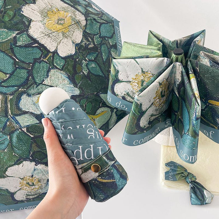 Women's Folding Umbrella with Floral Accents Stornfield