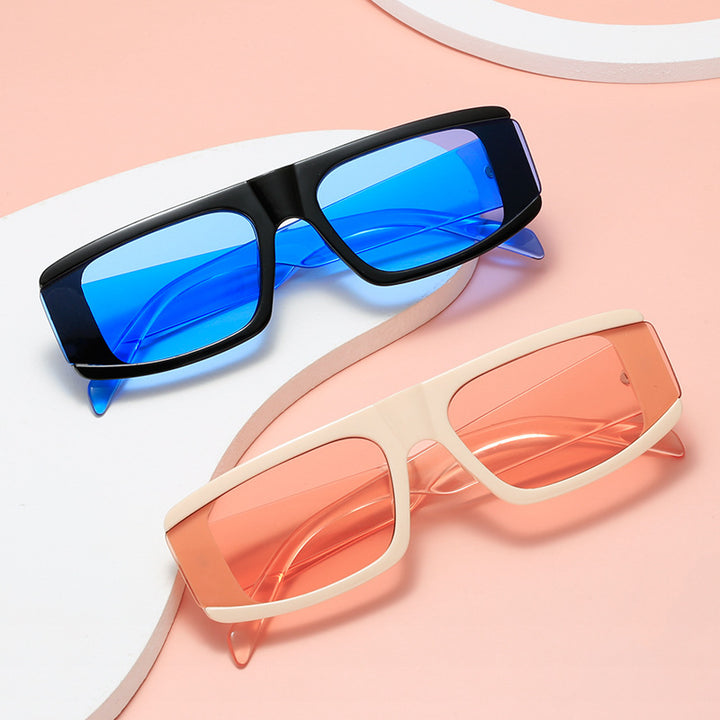 Women's fashionable sunglasses with futuristic design and transparent frame Stornfield
