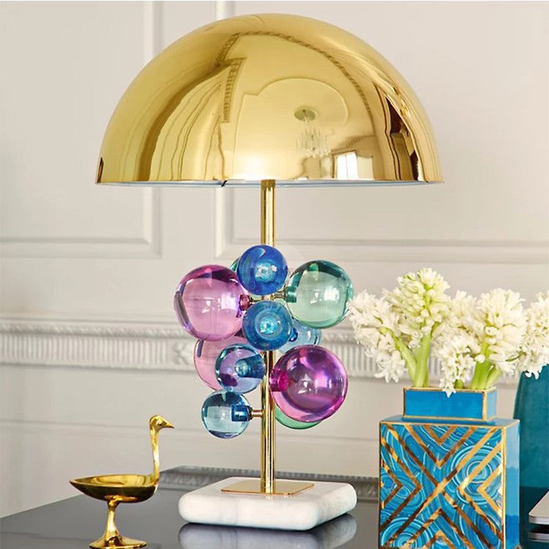 Artistic Table Lamp with Decorative Glass Spheres