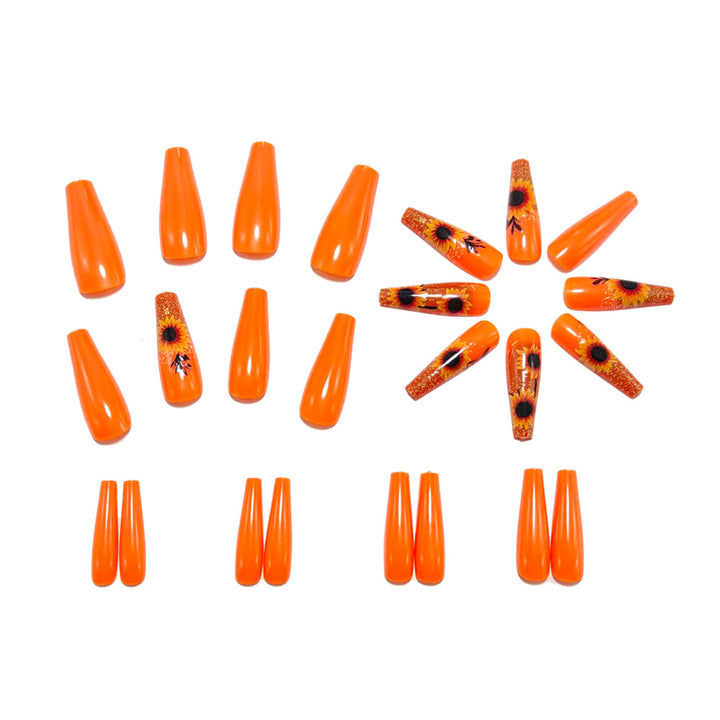 Artificial nails with Lively sunflower motif Stornfield