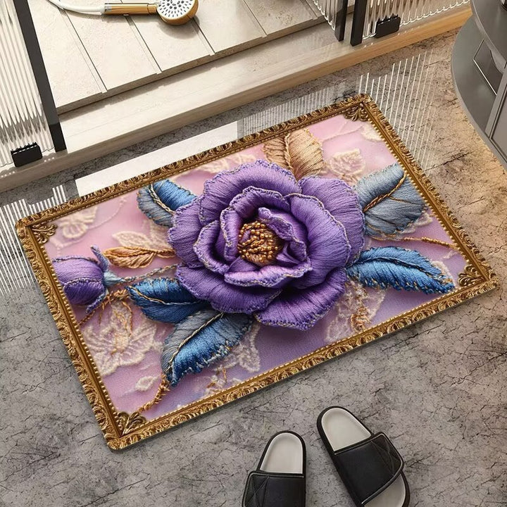 Luxurious Embroidered Floral Area Rug Stornfield