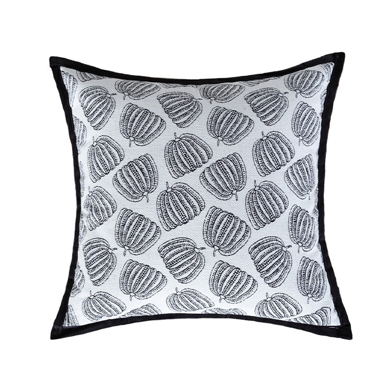 Decorative cushion with artistic pumpkin pattern