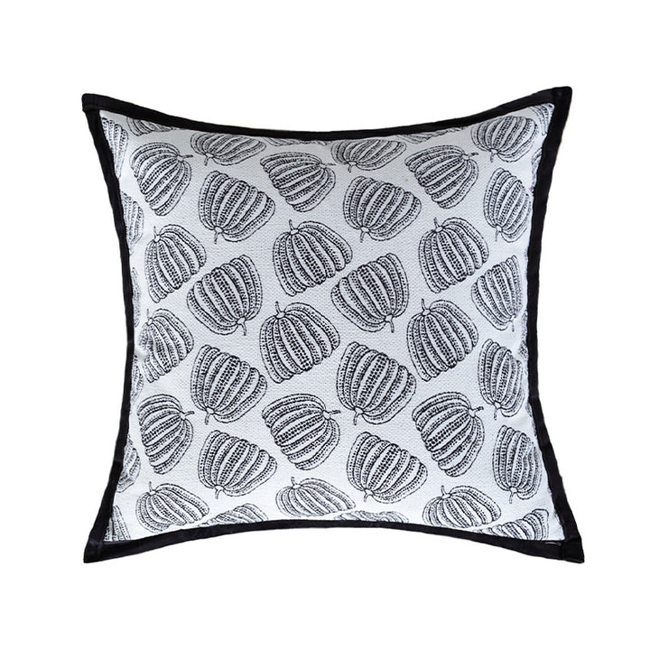 Decorative cushion with artistic pumpkin pattern