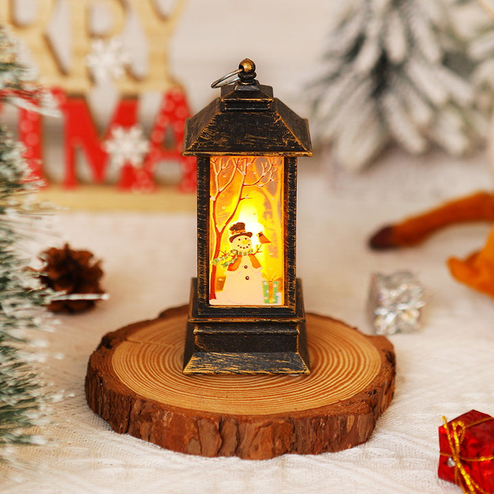 Nostalgic LED Christmas lantern with movable Santa motif Stornfield