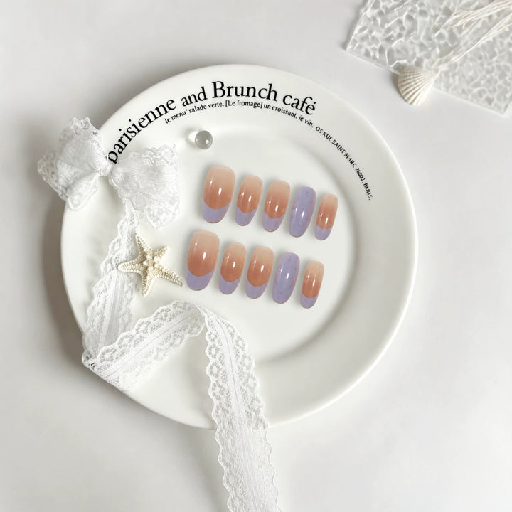 Elegant French Tip Press-On Nail Set Stornfield