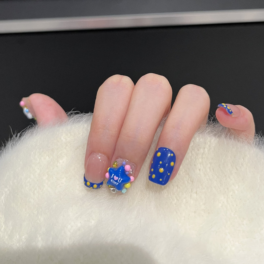 Playful Cartoon-Themed Press-On Nail Set Stornfield