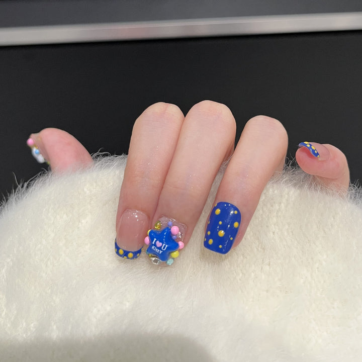 Playful Cartoon-Themed Press-On Nail Set Stornfield