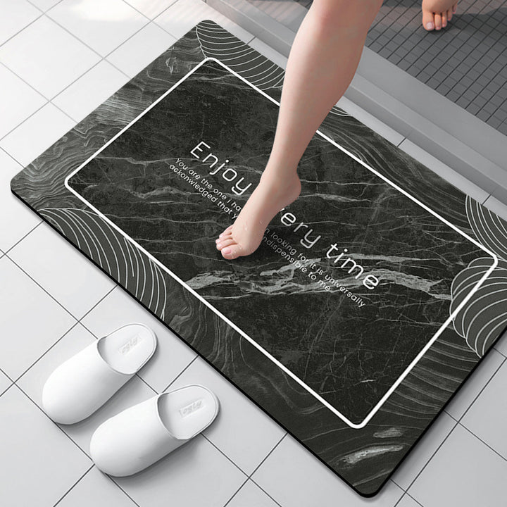 Marble Patterned Bath Mat