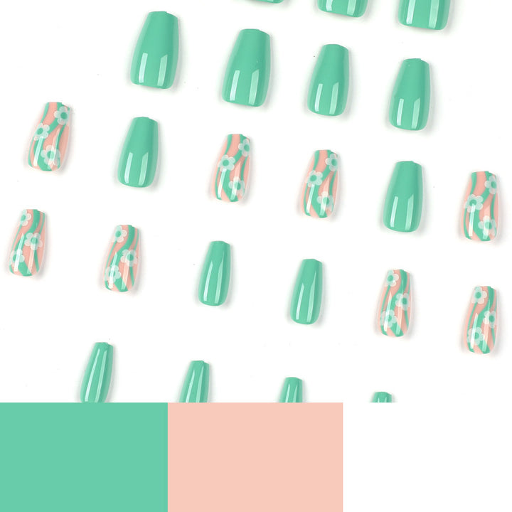 Artistic Nail Extensions in a Modern Floral Design Stornfield