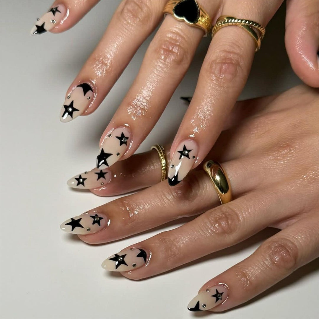 Creative nail art set with leopard pattern and glitter accents Stornfield