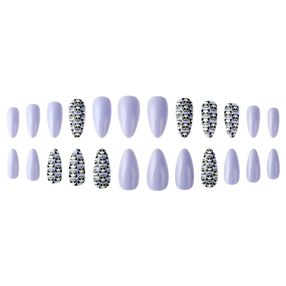 Artistic Panda-Themed Press-On Nail Set Stornfield