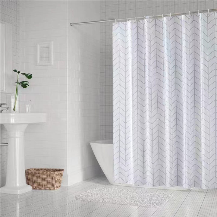 Chevron Patterned Fabric Shower Curtain Stornfield