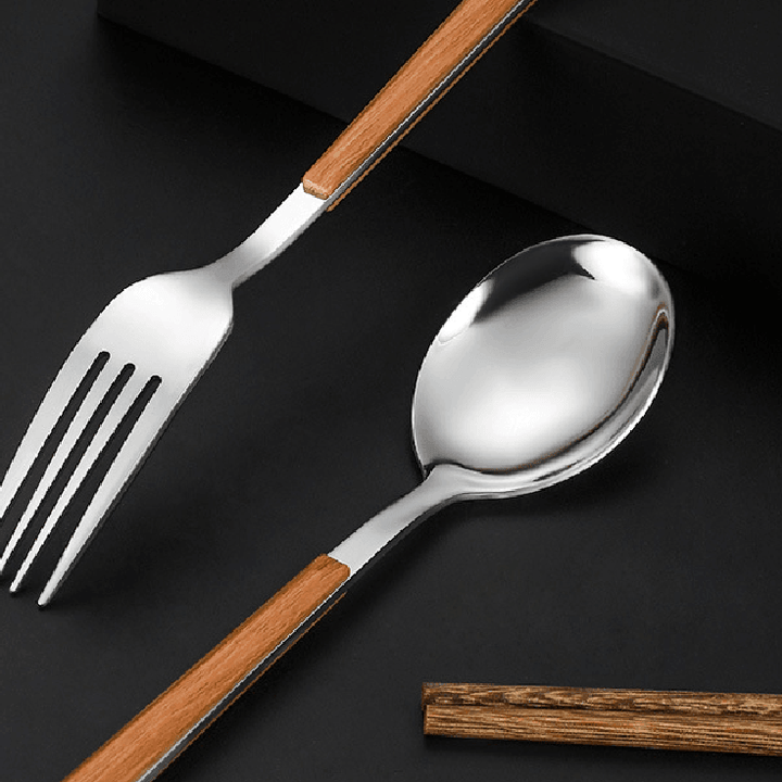 Stainless Steel Utensil Sets With Wooden Handle | Stornfield