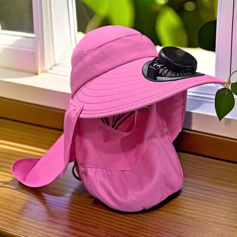 Solar-powered mini fan with digital battery level indicator and USB-C charging port Stornfield