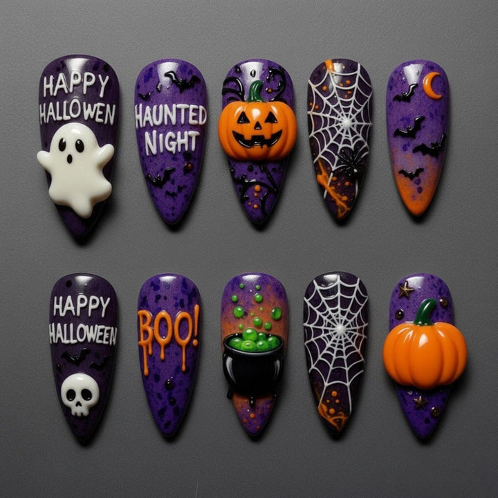 Halloween-Themed Press-On Nail Set Stornfield