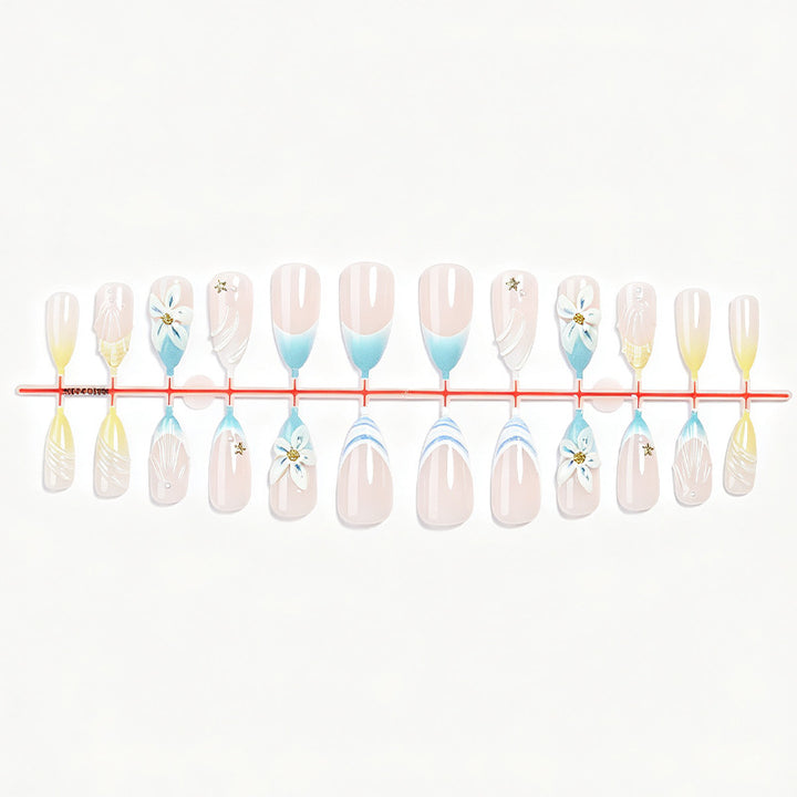 Premium Floral Art Press-On Nail Set Stornfield