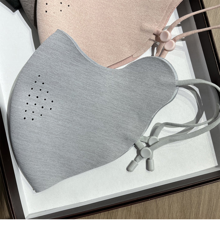 Contoured Reusable Breathable Fabric Face Mask with Adjustable Toggle Ear Loops and Micro Vent Perforations Stornfield