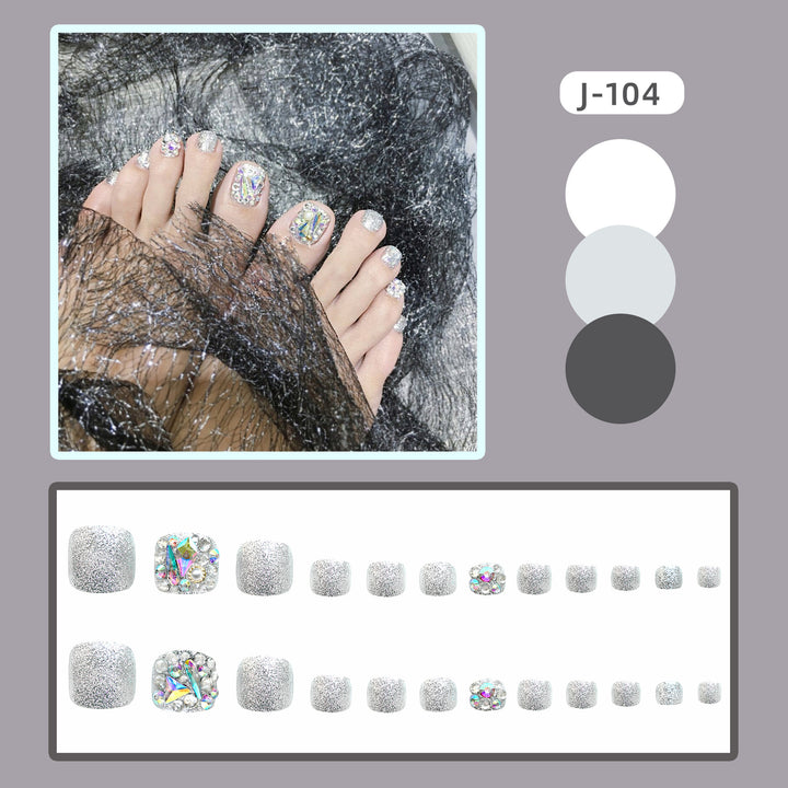 Sparkling Rhinestone Press-On Toenails Stornfield