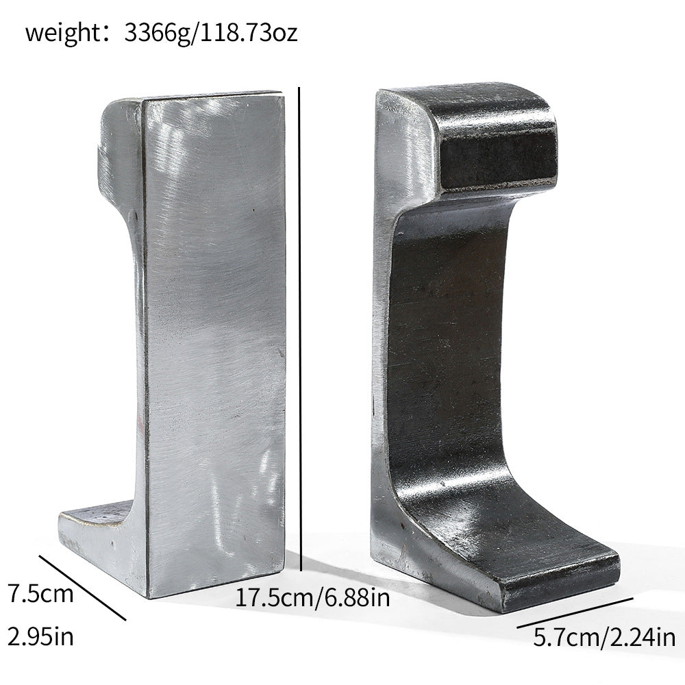 Industrial-Style Metal Bookends